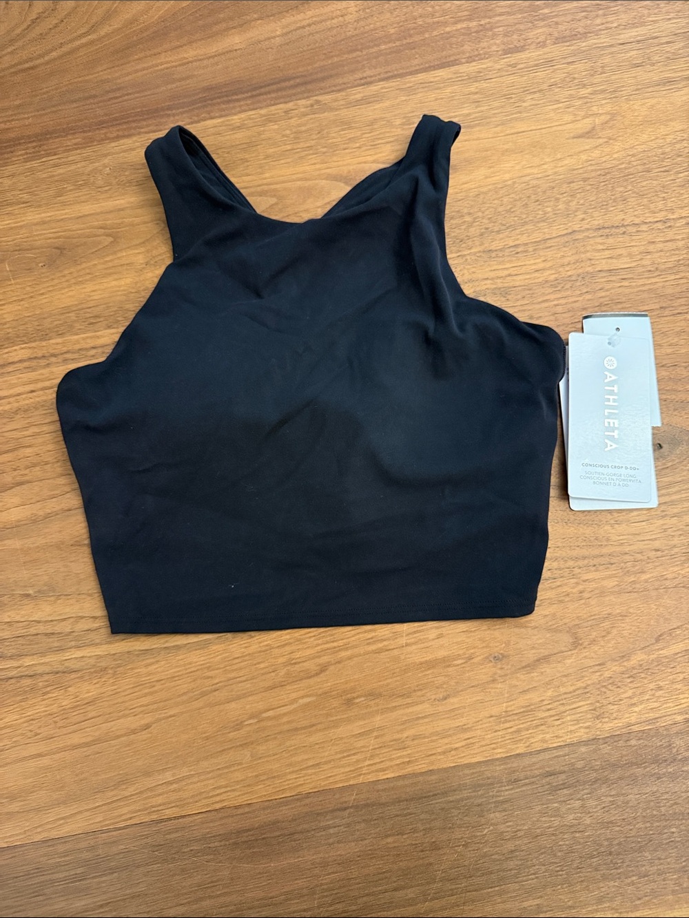 Athleta Black High-Neck Cropped Sports Top